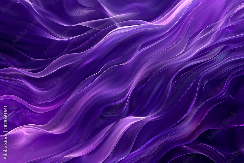 Fototapeta premium Dynamic abstract violet illustration with fluid waves, evoking movement and flow.