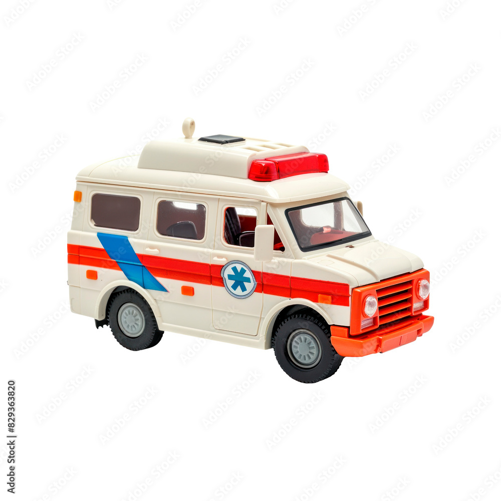 Toy ambulance. Isolated on transparent background. Toy ambulance. Isolated on transparent background.