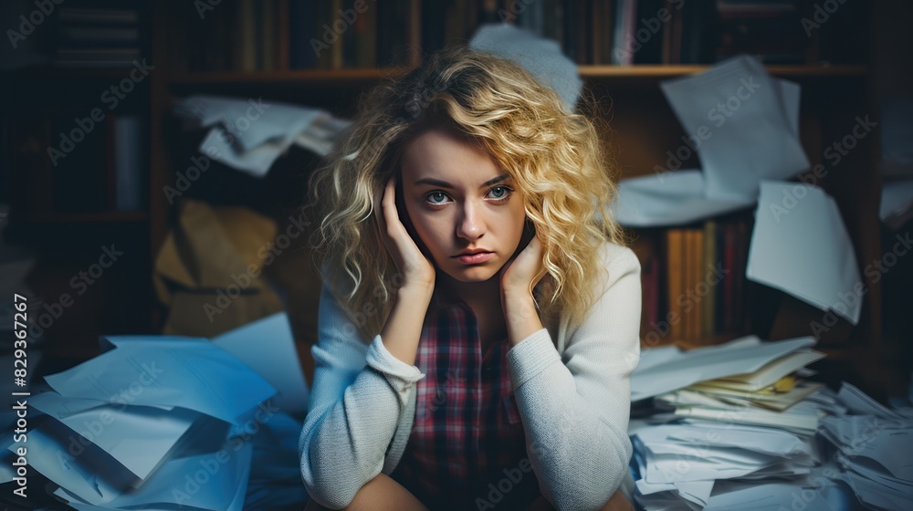 a Gen Z student trying to study, but they are constantly distracted a Gen Z student trying to study, but they are constantly distracted