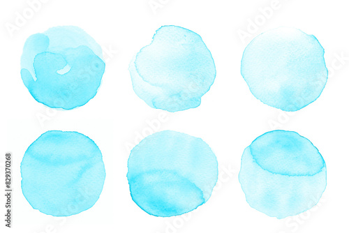 set of blue splashes