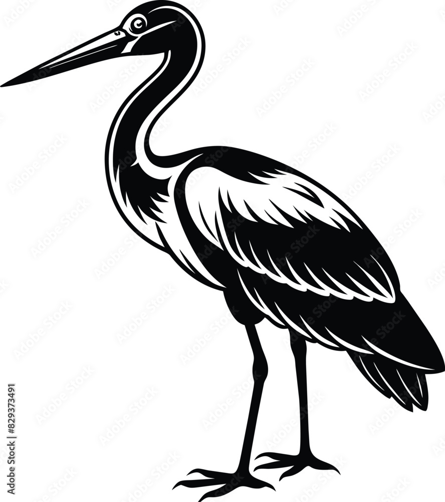 Obraz premium heron silhouette isolated on white