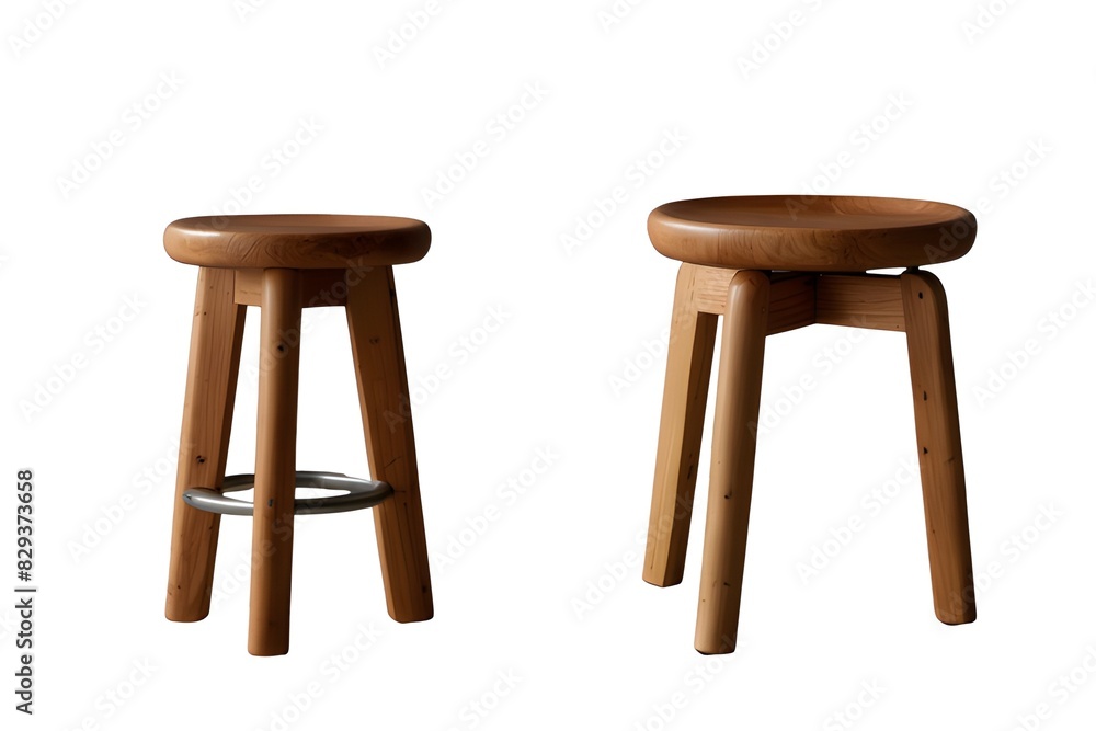 Wooden Stool With Bent Leg. Wooden Stool With Bent Leg.