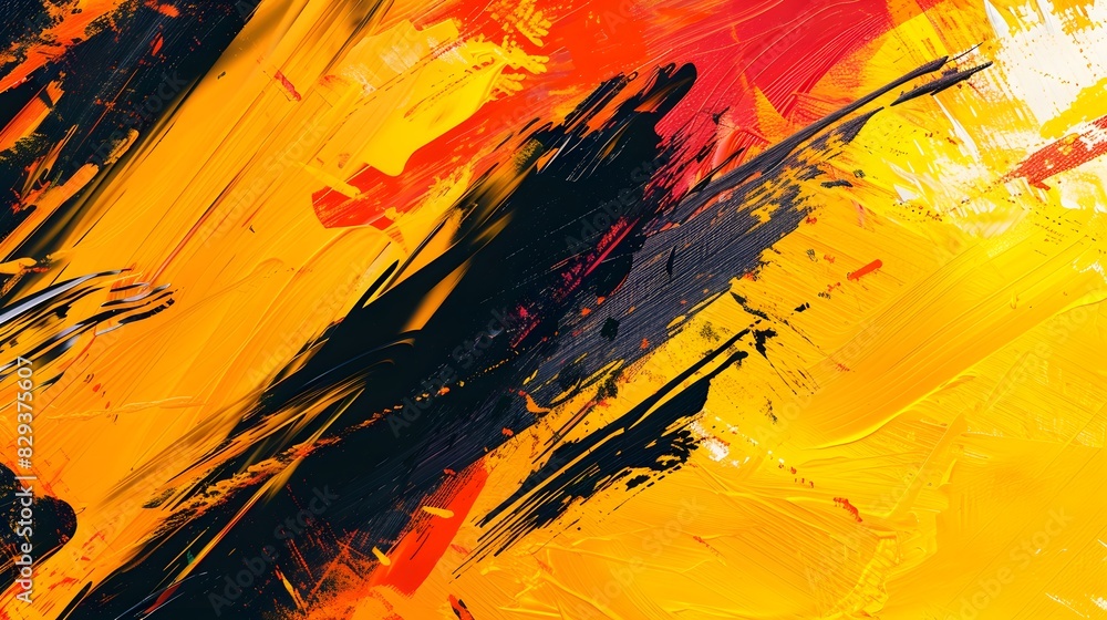 Bold Yellow and Red Abstract Brush Strokes Bold Yellow and Red Abstract Brush Strokes
