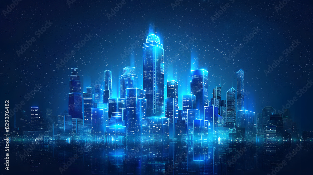 illustration. a virtual city of the future. a symbol of technology development illustration. a virtual city of the future. a symbol of technology development