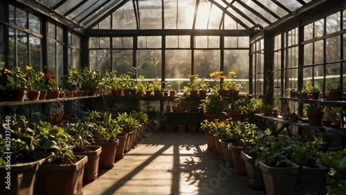 Wallpaper Mural Sun Shining on Green Plants in a Greenhouse Torontodigital.ca