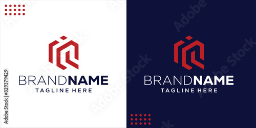 Creative IQ Letter Logo with Hexagon Shape, Design Inspiration, Illustration, Vector