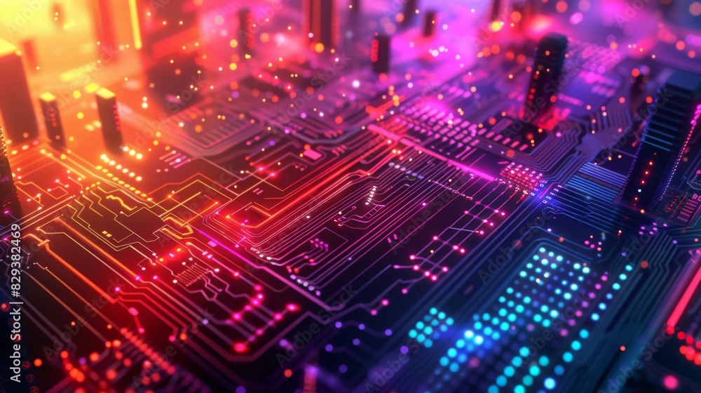 Futuristic Smart Cyber City: Innovative Urban Landscape in Digital Circuitry, futuristic technology concept, graphic banner design Futuristic Smart Cyber City: Innovative Urban Landscape in Digital Circuitry, futuristic technology concept, graphic banner design