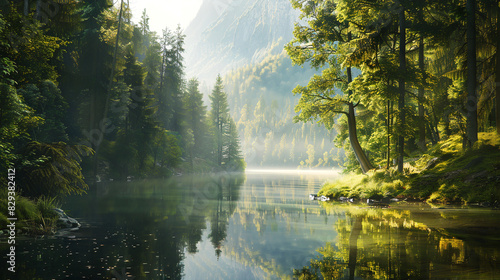 A Serene River Reflecting the Surrounding Landscape