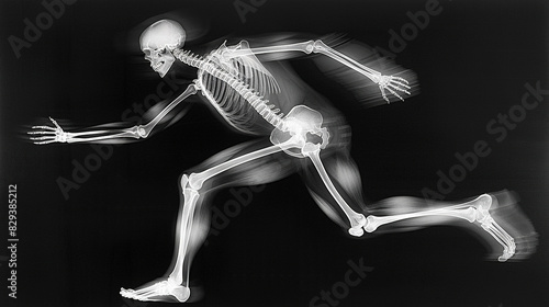 x-ray picture of human body skeleton when running
