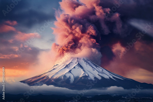 volcano in the clouds photo