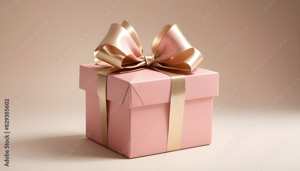 Fototapeta premium pink gift box isolated on transparent background cutout