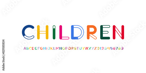 alphabet playful art decorative font, letters A, B, C, D, E, F, G, H, I, J, K, L, M, N, O, P, Q, R, S, T, U, V, W, X, Y, Z and numerals 0, 1, 2, 3, 4, 5, 6, 7, 8, 9, vector illustration 10EPS