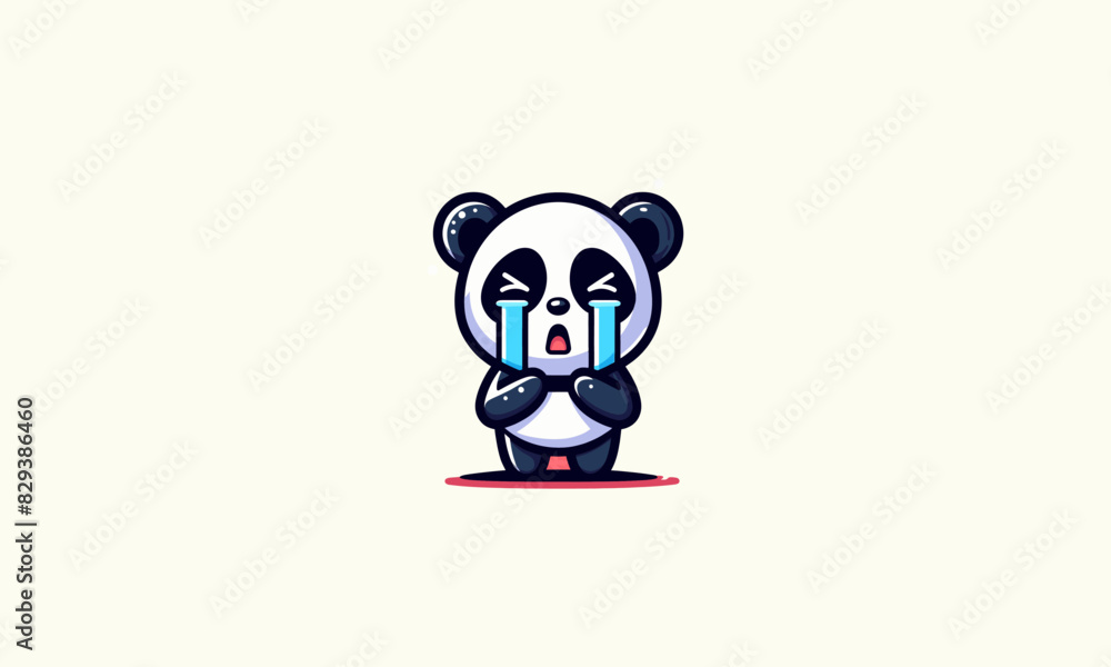 character of panda cry vector illustration mascot design character of panda cry vector illustration mascot design