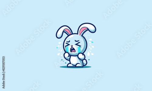 the rabbit is crying vector illustration flat design