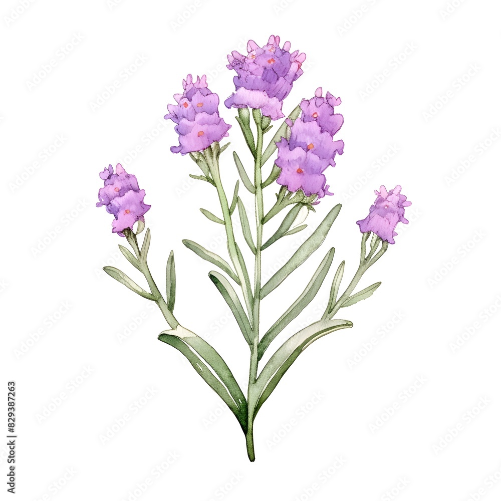 Delicate Lavender Statice Flowers in Watercolor Delicate Lavender Statice Flowers in Watercolor
