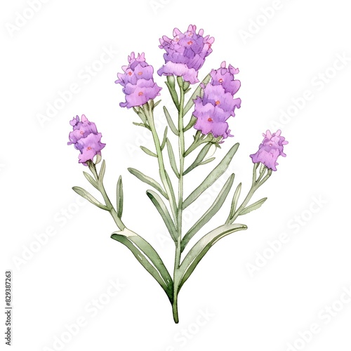 Delicate Lavender Statice Flowers in Watercolor