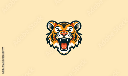tiger cry vector illustration flat design logo