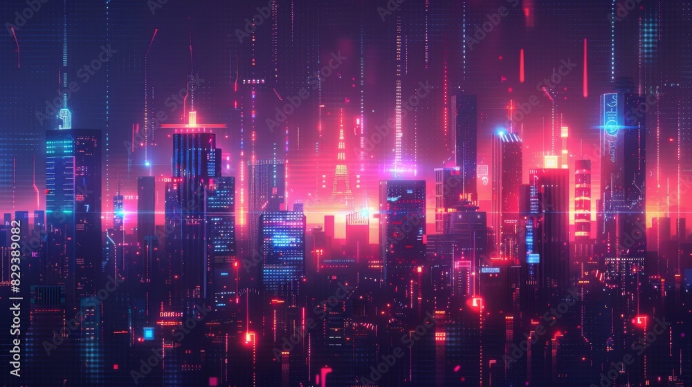 Futuristic Smart Cyber City: Innovative Urban Landscape in Digital Circuitry, futuristic technology concept, graphic banner design Futuristic Smart Cyber City: Innovative Urban Landscape in Digital Circuitry, futuristic technology concept, graphic banner design