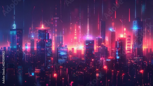 Futuristic Smart Cyber City  Innovative Urban Landscape in Digital Circuitry  futuristic technology concept   graphic banner design