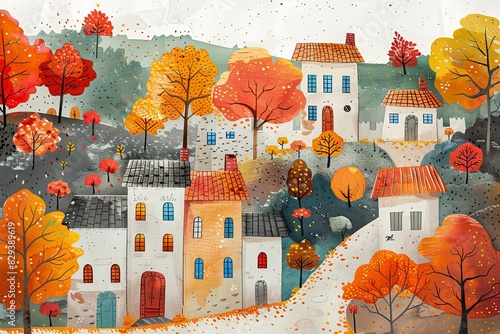 town in autumn