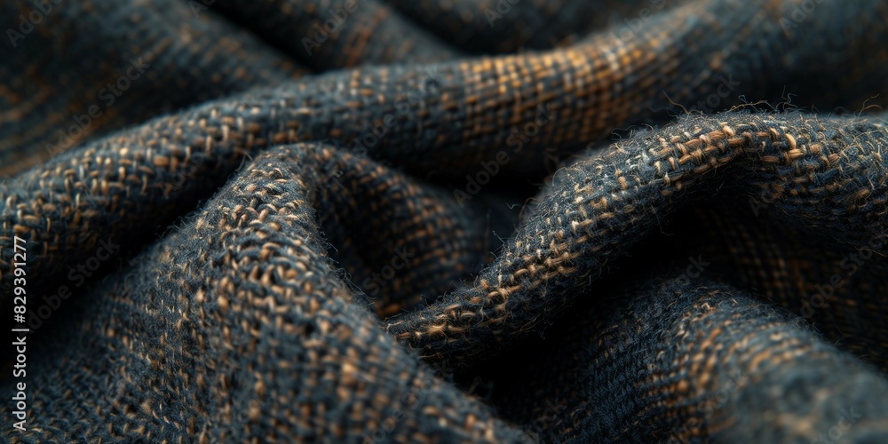 Fototapeta premium Macro Shot of Coarse Woolen Material, generative ai
