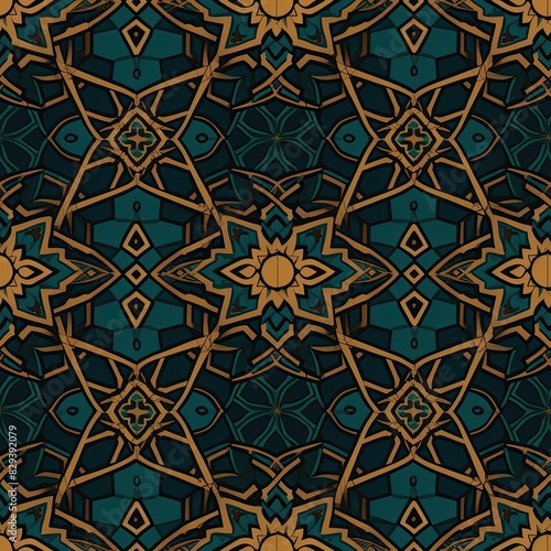 Seamless pattern in authentic Arabian style.