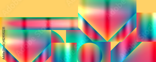 Colorful metallic geometric shapes. Vector Illustration For Wallpaper, Banner, Background, Card, Book Illustration, landing page