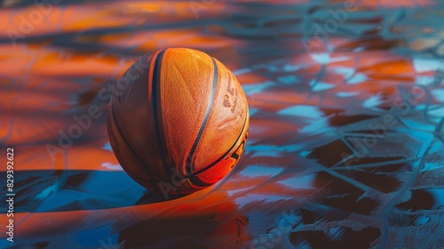 Wallpaper Mural High-angle close-up of a basketball on a court, with an isolated background and studio lighting to highlight the ball's texture Torontodigital.ca