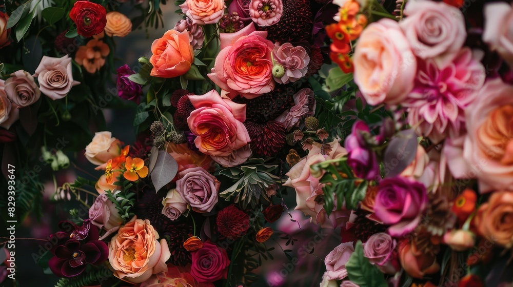 Stunning flowers in the backdrop Stunning flowers in the backdrop