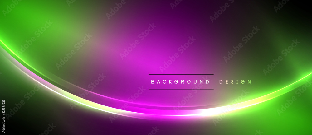 Neon glowing circle rays, light round lines in the dark, planet style neon wave lines. Energetic electric concept design for wallpaper, banner, background Neon glowing circle rays, light round lines in the dark, planet style neon wave lines. Energetic electric concept design for wallpaper, banner, background