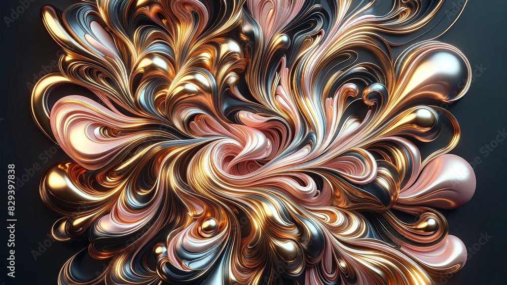 Dynamic Golden Fluid Art Abstract Metallic Swirls and Reflections Dynamic Golden Fluid Art Abstract Metallic Swirls and Reflections