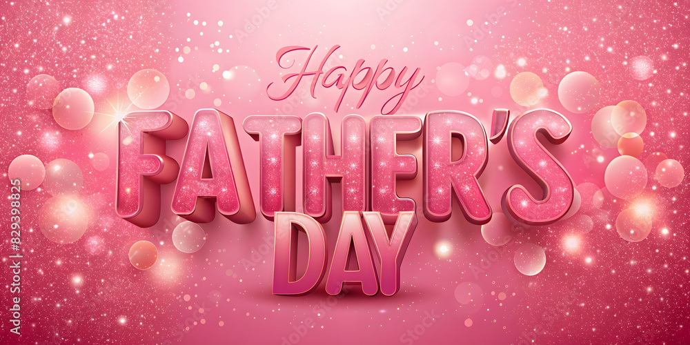 Happy Father's Day Greeting Card Design with Pink Background and Love. Happy Father's Day Greeting Card Design with Pink Background and Love.