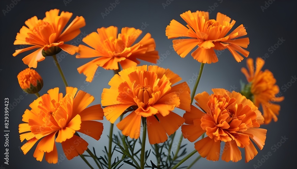 orange flowers isolated on transparent background cutout