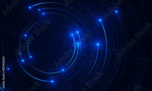 Abstract pixel technology Ai sci-fi artificial Intelligence concept machine deep learning futuristic digital for future on dark blue Hitech communication concept innovation background,  vector design