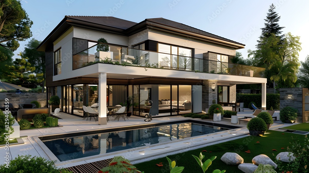 Modern house with swimming pool Modern house with swimming pool