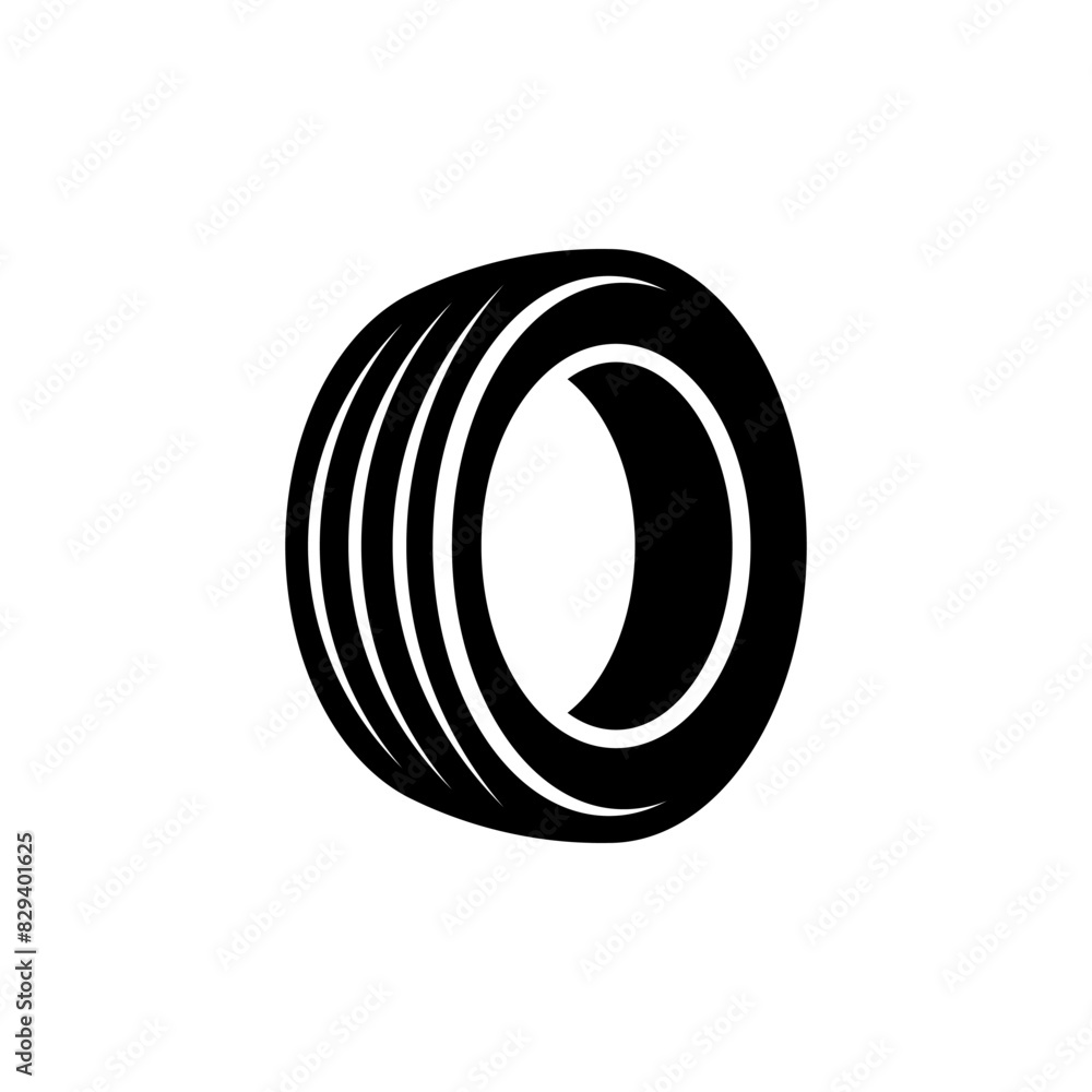 Tire logo design. Vector illustration black tire Tire logo design. Vector illustration black tire