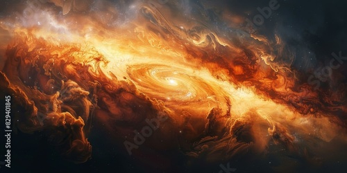Cosmic Dance of Fire and Stardust photo
