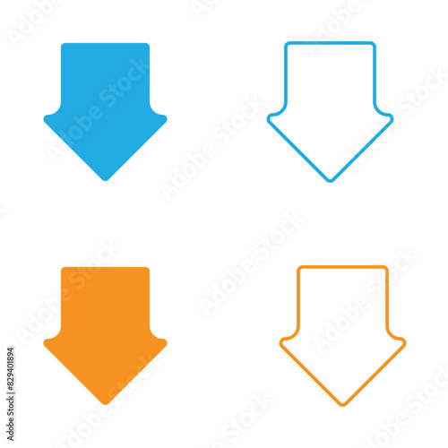 thick arrow icon set vector in two styles isolated on white and black background . next arrow icon, Vector illustration . EPS 10