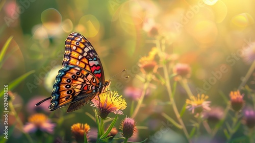 Radiant Butterfly: A Moment of Beauty Amidst Blossoming Flora © Olesia