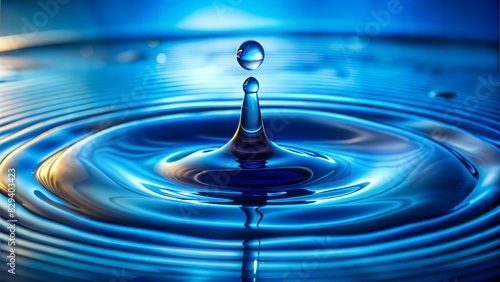 Blue drop of water