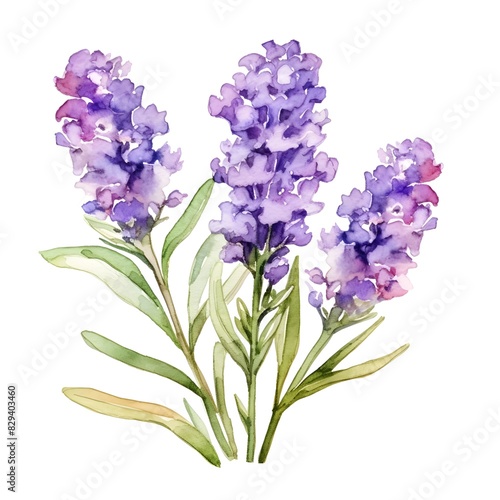 Vibrant Purple Statice Flowers Watercolor
