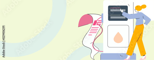 Vector Internet operation hand-drawn illustration of people getting discounts for refueling their cars
