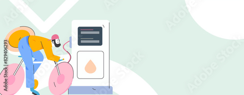 Vector Internet operation hand-drawn illustration of people getting discounts for refueling their cars
