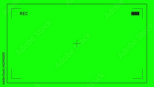 カメラ、ビデオの録画中のシンプルなループアニメーション動画（グリーンバック）