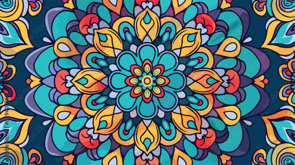 Ornate colorful mandala. Vector illustration isolated