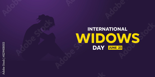 International Widows Day. Great for cards, banners, posters, social media and more. Purple background.