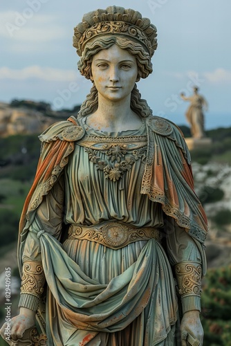 Illustration of hera, olympians greek mythology portrait , high quality, high resolution photo