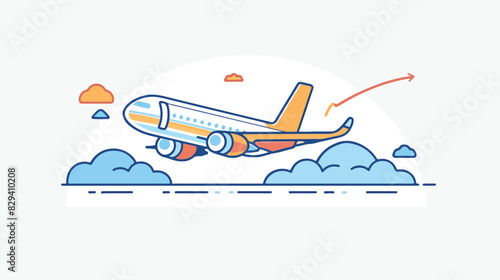 Plane icon on white background. Flight symbol. Touris photo