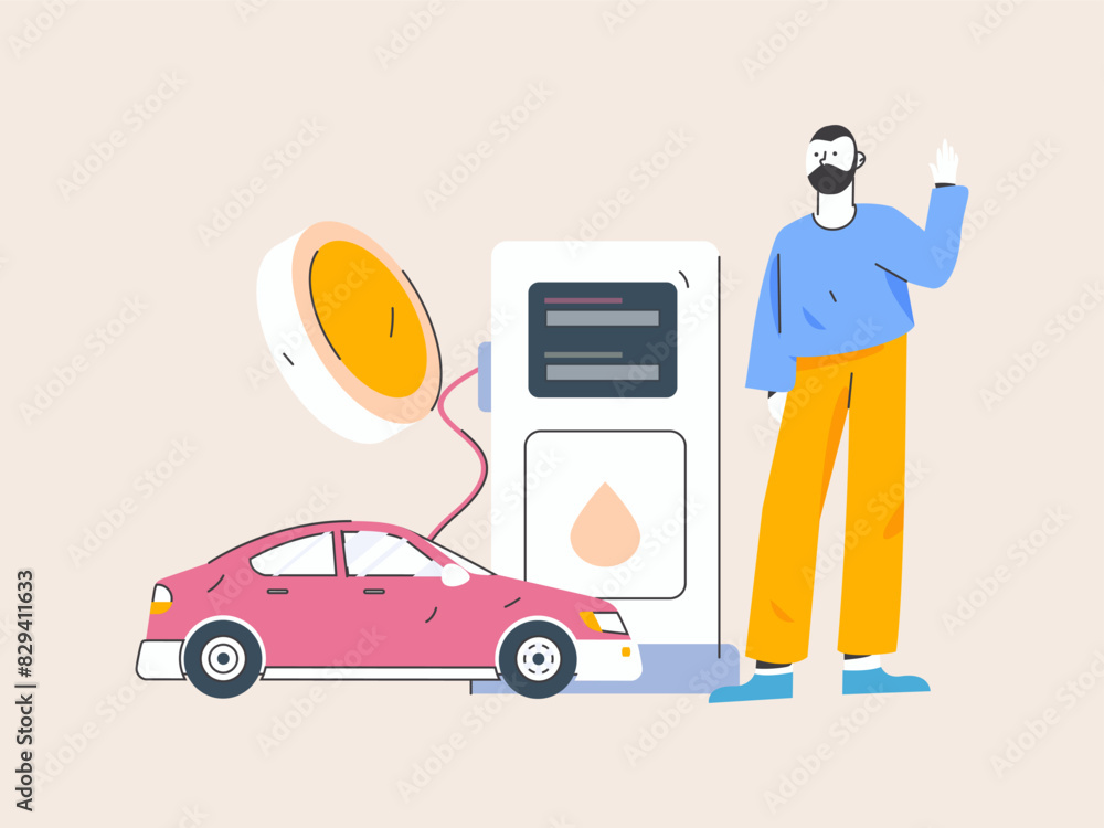 Vector Internet operation hand-drawn illustration of people getting discounts for refueling their cars
Vector Internet operation hand-drawn illustration of people getting discounts for refueling their cars