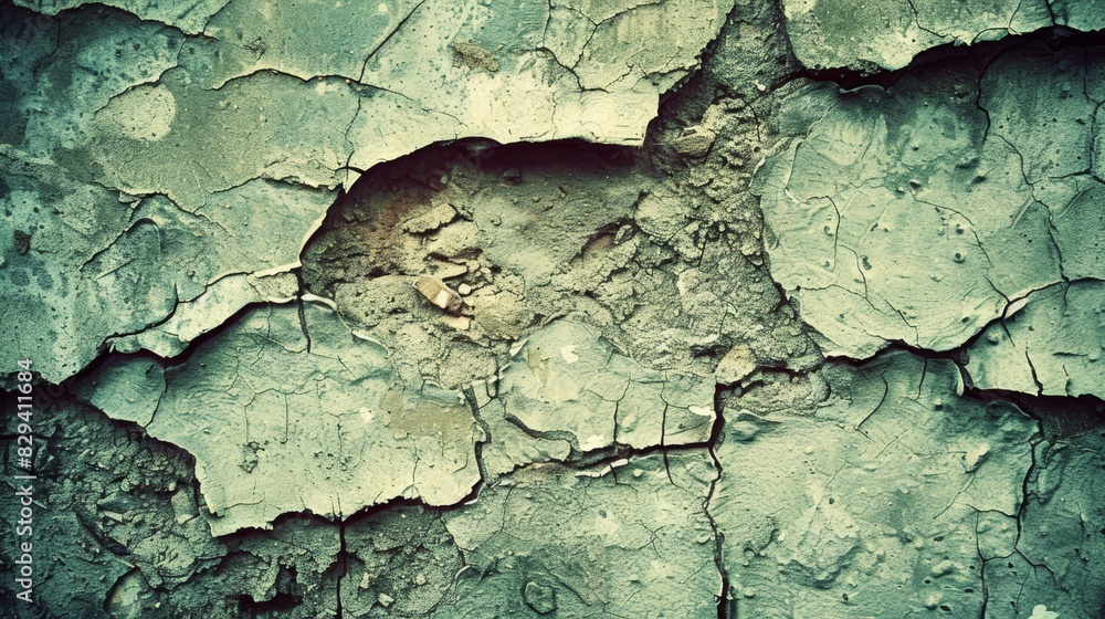 Obraz premium A close-up of peeling paint on a wooden wall